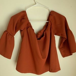Orange Over the shoulder top